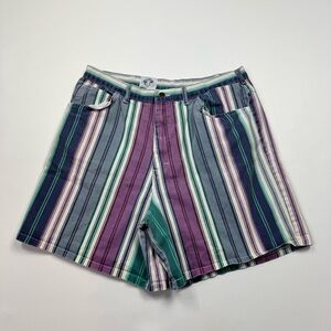Women’s Vintage Cap Ferrat Striped Denim Shorts Size 22W